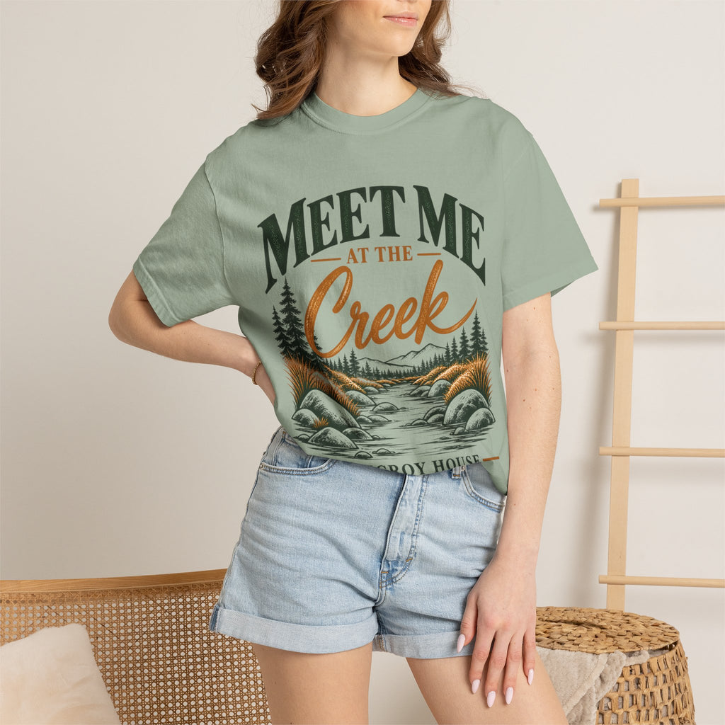 Meet Me at the Creek T-Shirt — Vintage Nature Graphic Tee for Outdoors Lovers