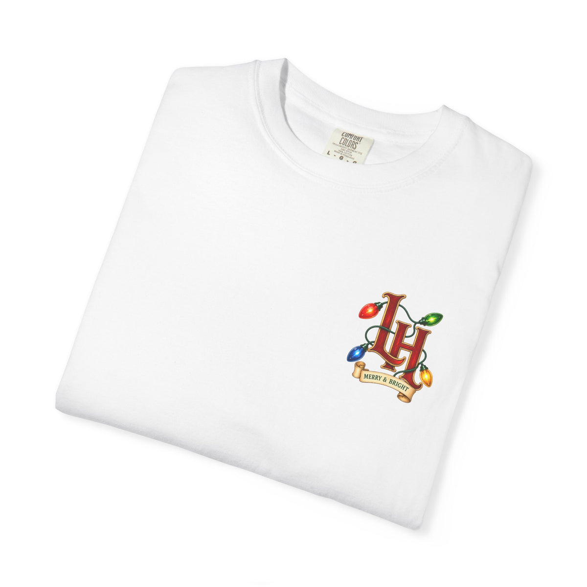 Merry & Bright Holiday T-Shirt — Christmas Lights Graphic Tee
