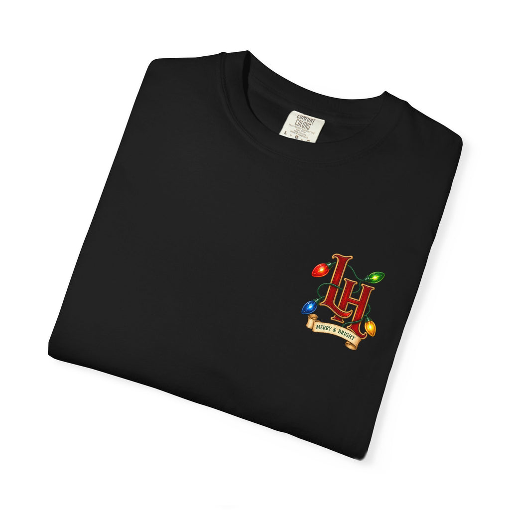 Merry & Bright Holiday T-Shirt — Christmas Lights Graphic Tee