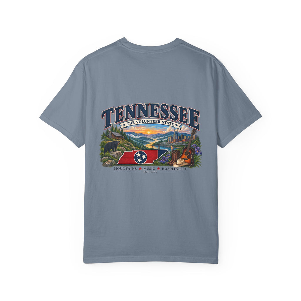 Tennessee Scenic T-Shirt — "Tennessee The Volunteer State" Vintage Travel Tee