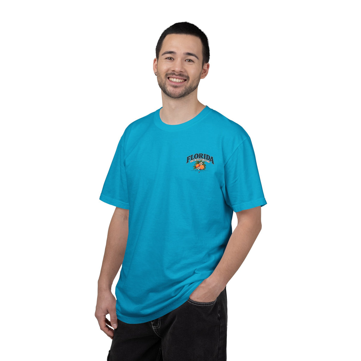 Florida Vintage Beach T-Shirt — Retro Sunset Palm & Orange Graphic