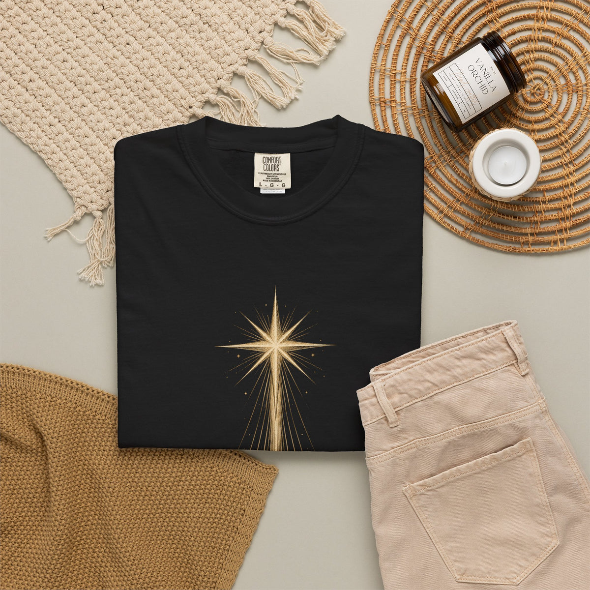 The Light Came Down T-Shirt — Nativity Christmas Star Tee