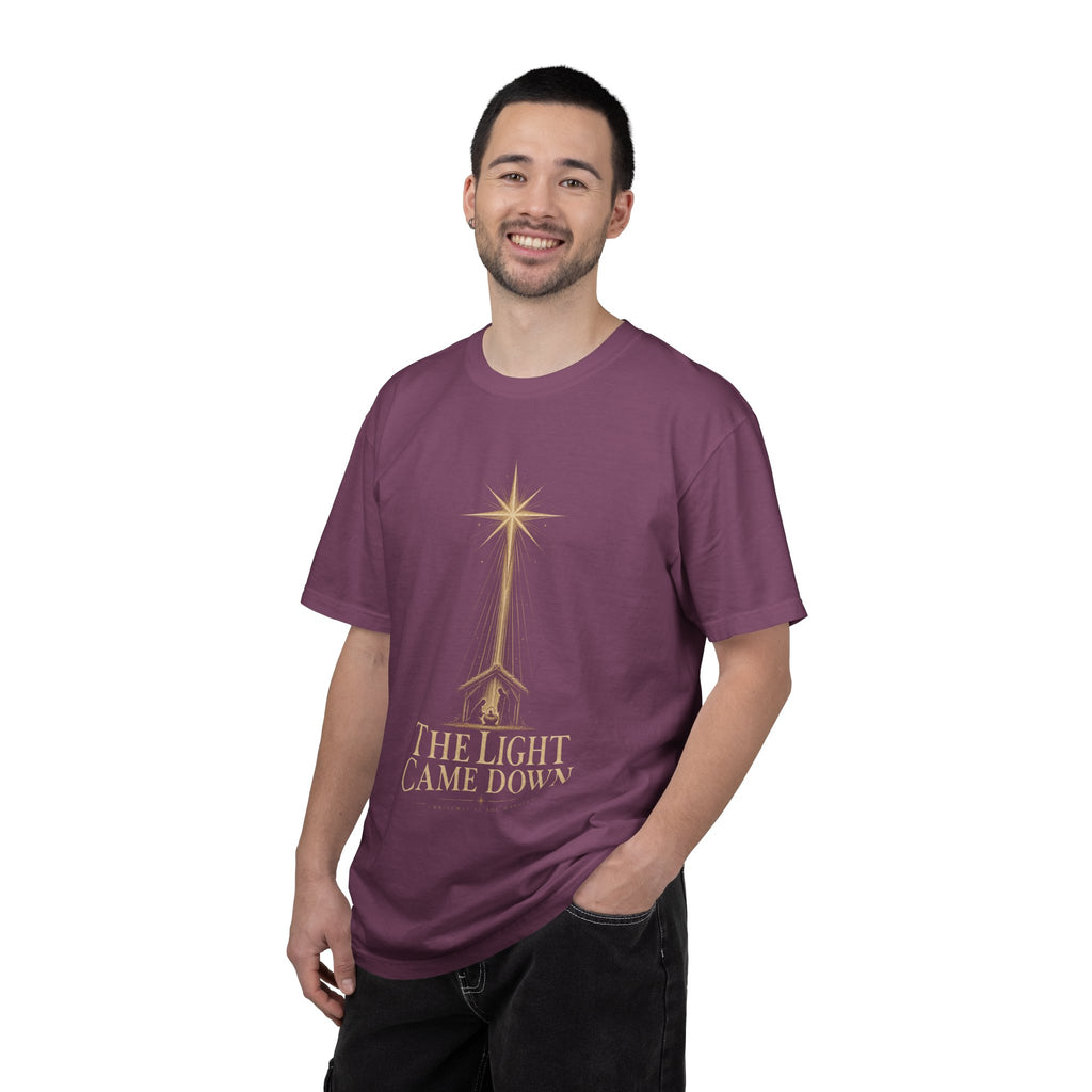 The Light Came Down T-Shirt — Nativity Christmas Star Tee