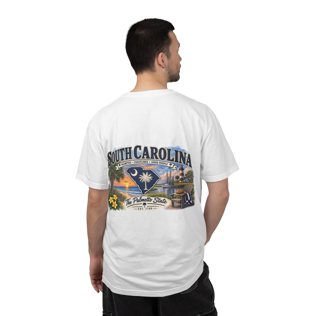 South Carolina Palmetto State T-Shirt — Scenic Beach Sunset Souvenir