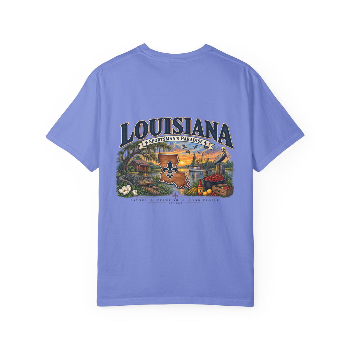 Louisiana Scenic T‑Shirt — State Souvenir Tee (Bayou, Jazz & Cajun Design)