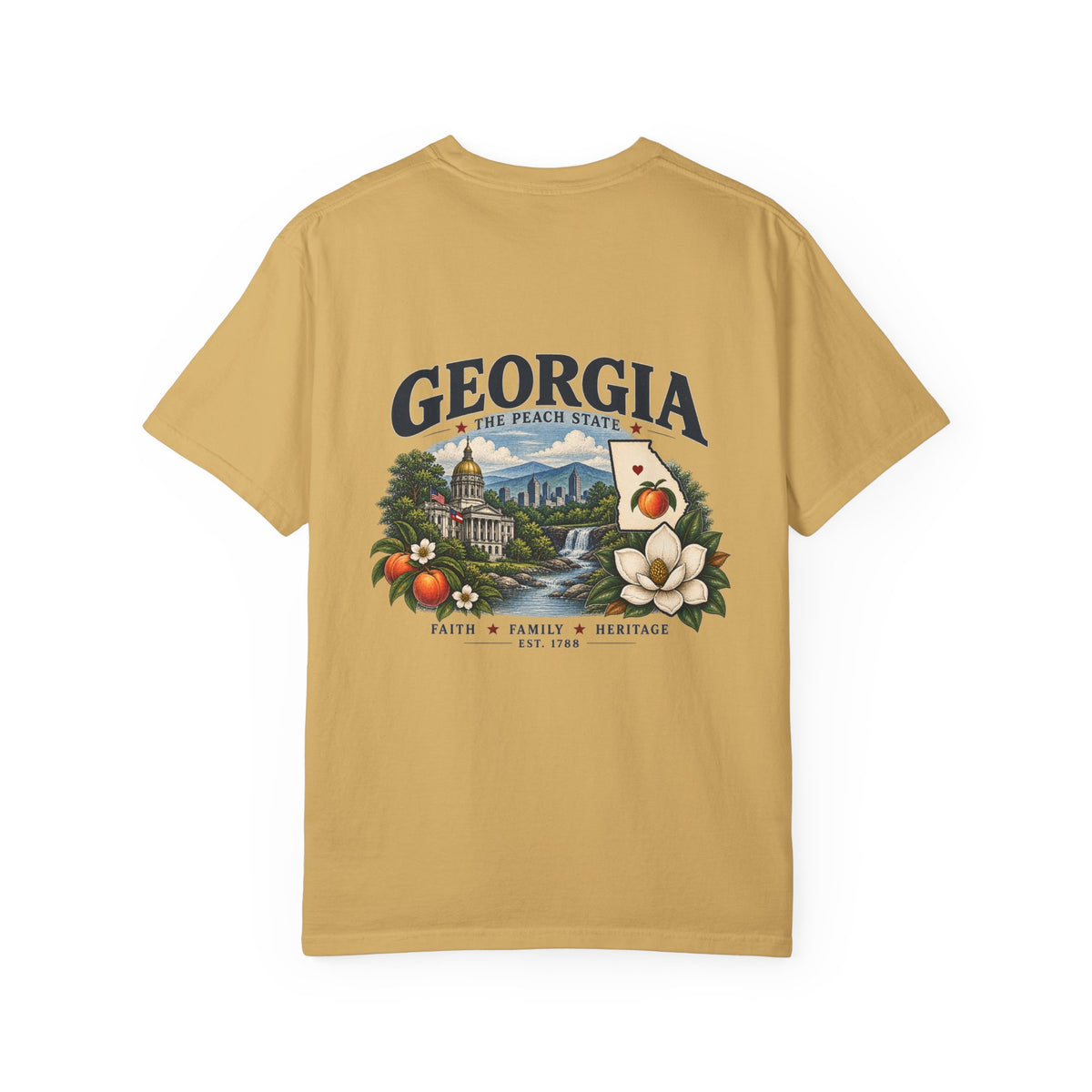Georgia State T-Shirt — 'The Peach State' Scenic Back Print