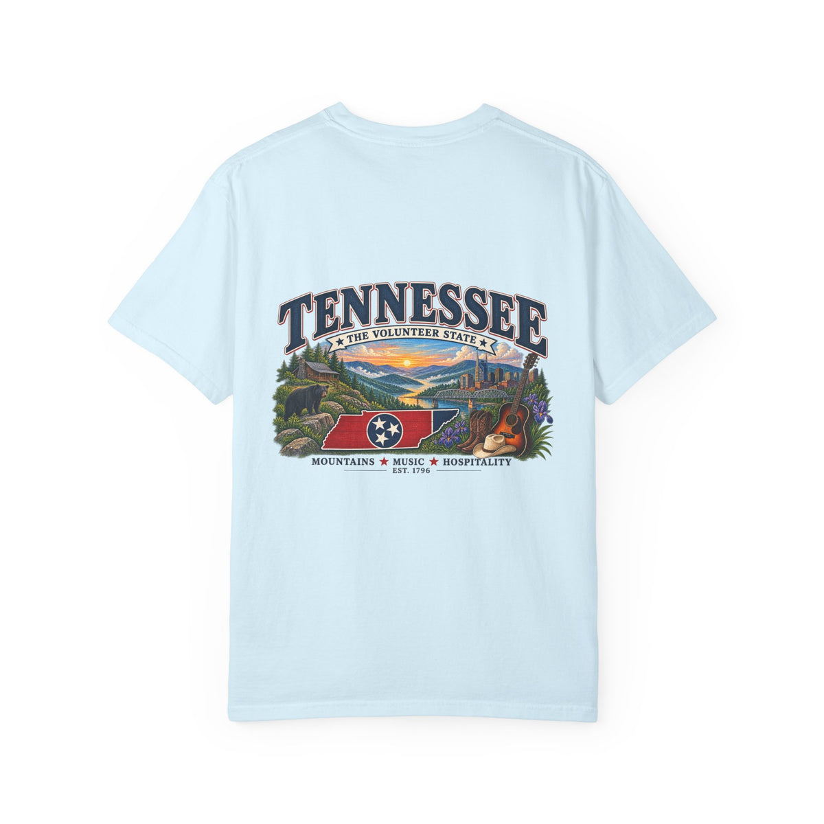 Tennessee Scenic T-Shirt — "Tennessee The Volunteer State" Vintage Travel Tee