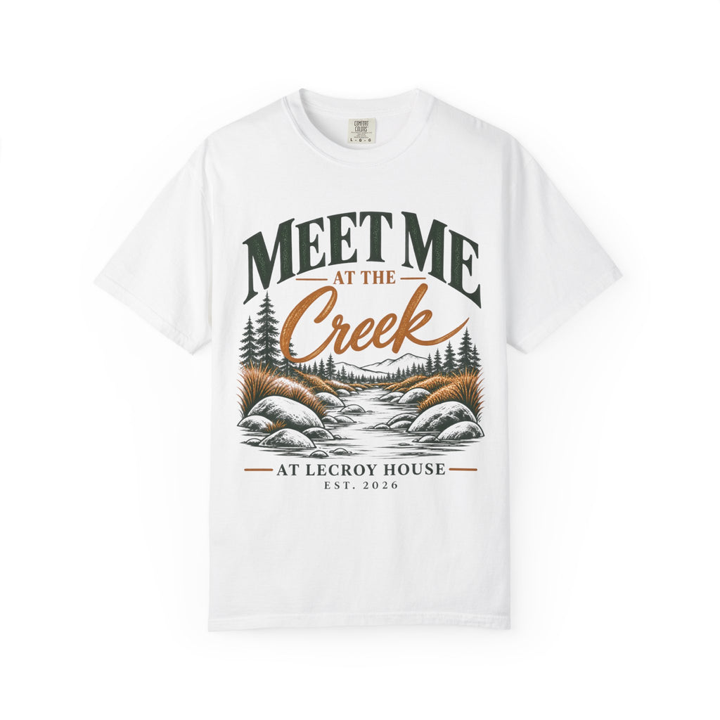 Meet Me at the Creek T-Shirt — Vintage Nature Graphic Tee for Outdoors Lovers
