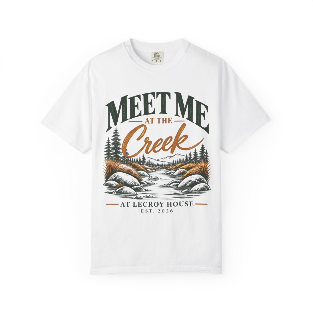 Meet Me at the Creek T-Shirt — Vintage Nature Graphic Tee for Outdoors Lovers