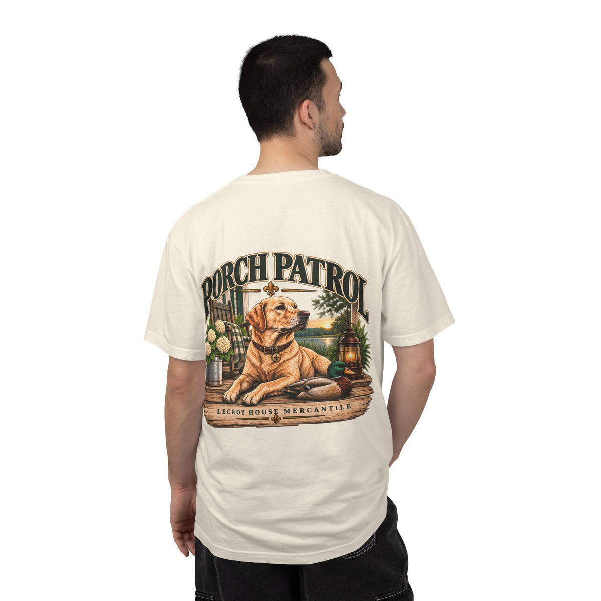 Porch Patrol Dog T-Shirt – Vintage Labrador Graphic Tee