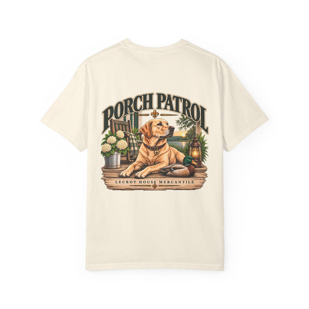 Porch Patrol Dog T-Shirt – Vintage Labrador Graphic Tee