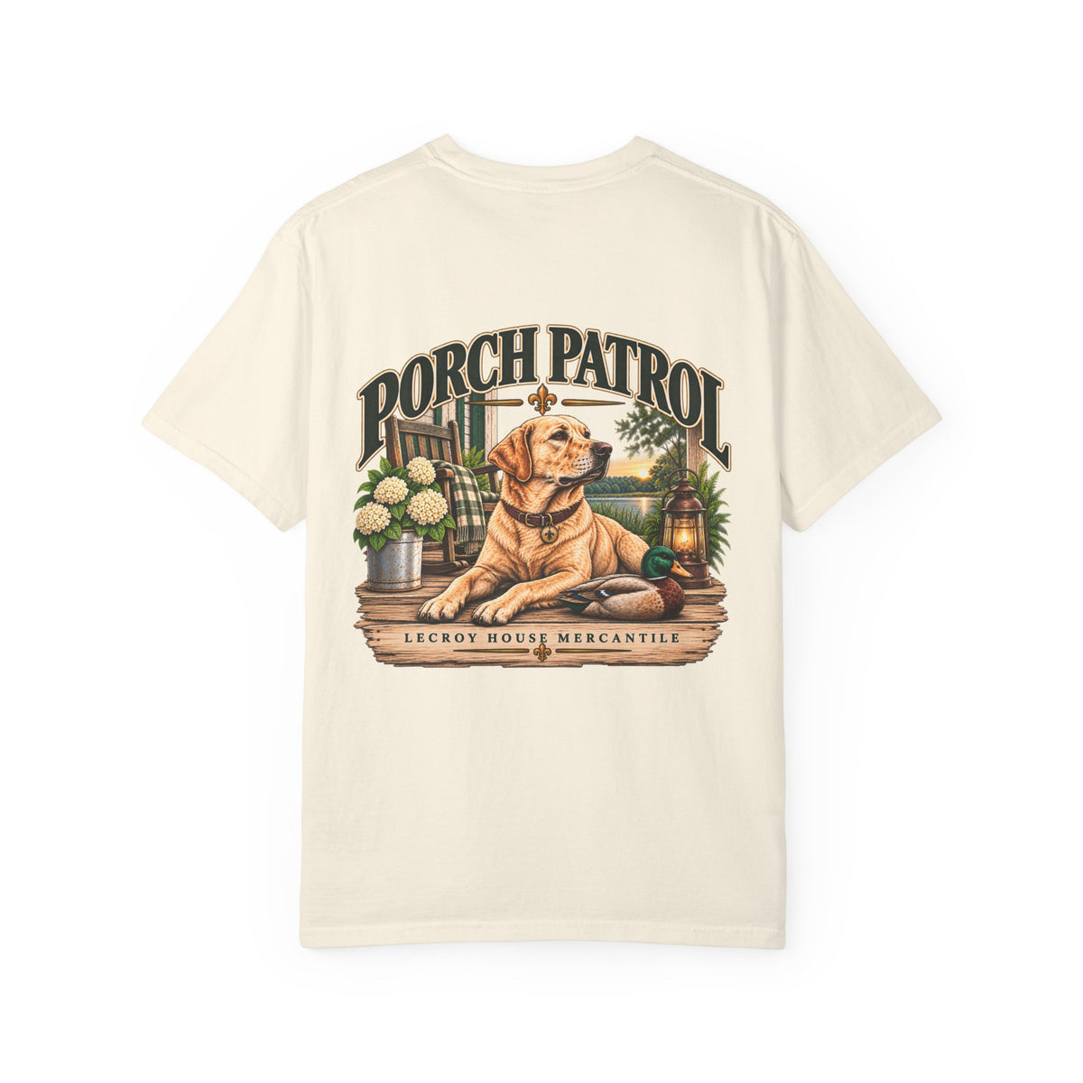 Porch Patrol Dog T-Shirt – Vintage Labrador Graphic Tee