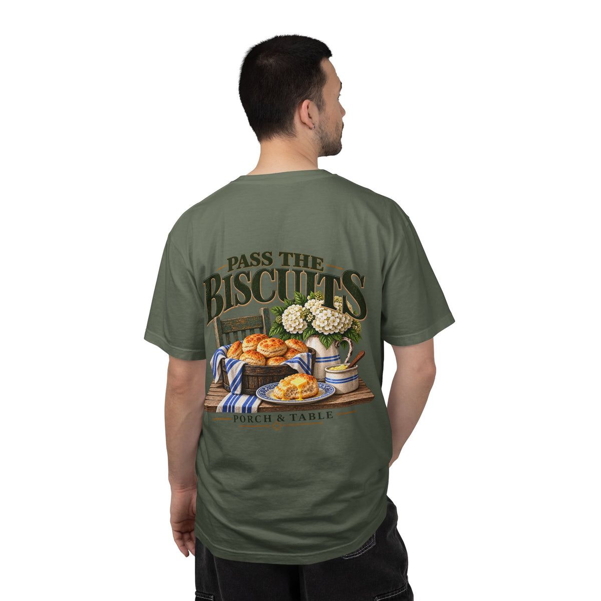 Pass the Biscuits T-Shirt — Porch & Table Southern Comfort Graphic Tee