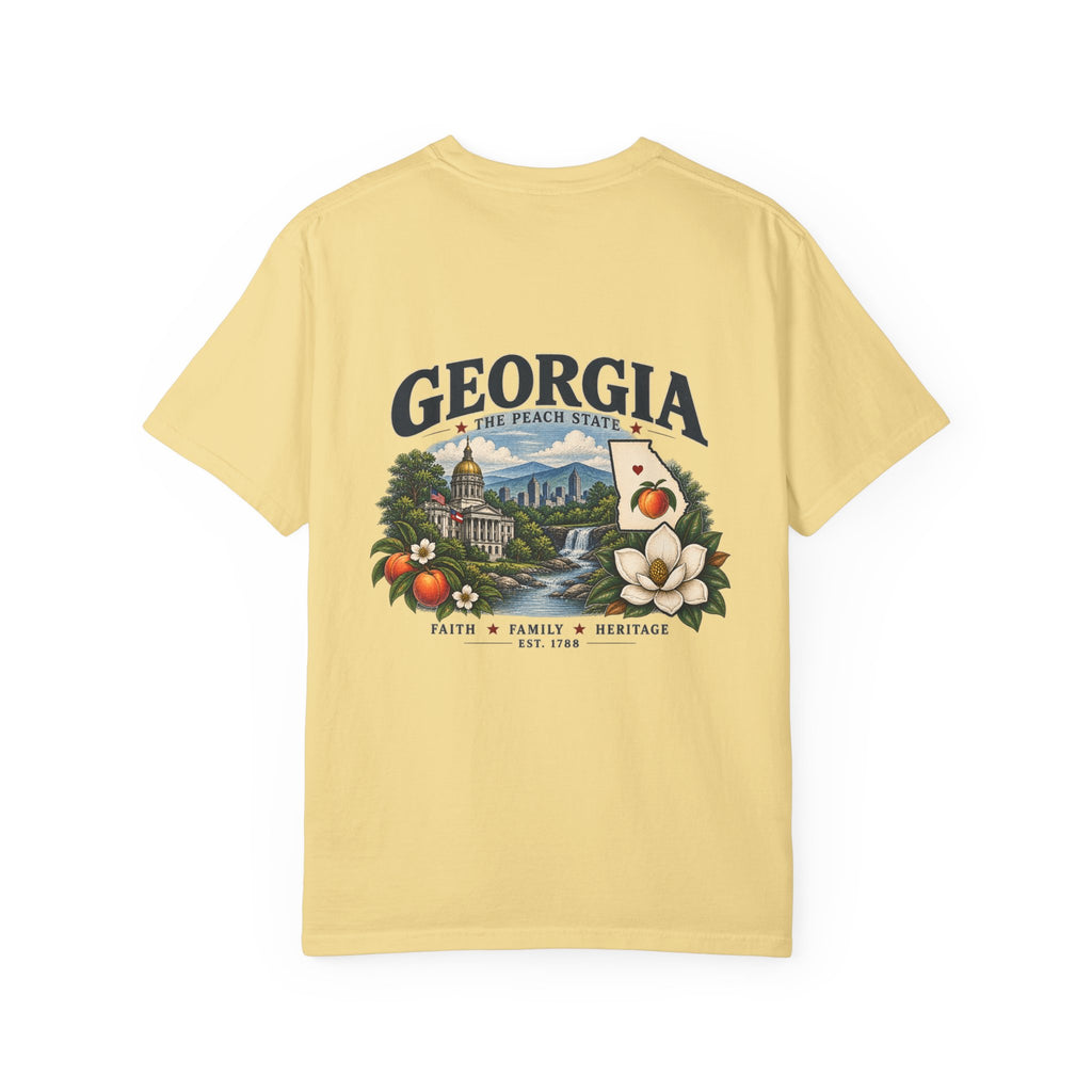 Georgia State T-Shirt — 'The Peach State' Scenic Back Print
