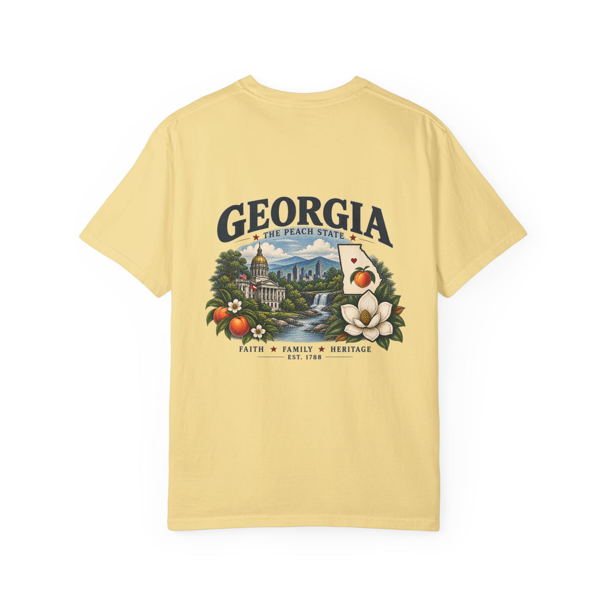 Georgia State T-Shirt — 'The Peach State' Scenic Back Print