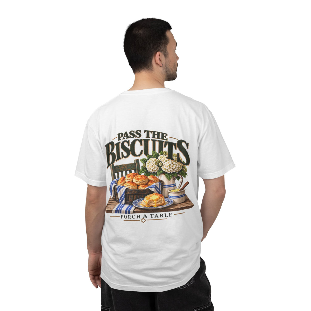 Pass the Biscuits T-Shirt — Porch & Table Southern Comfort Graphic Tee