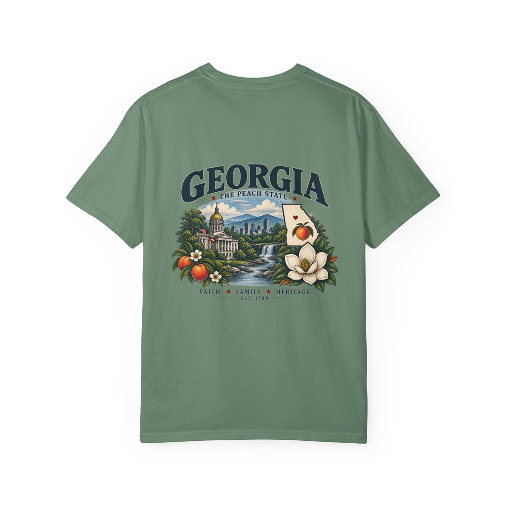 Georgia State T-Shirt — 'The Peach State' Scenic Back Print