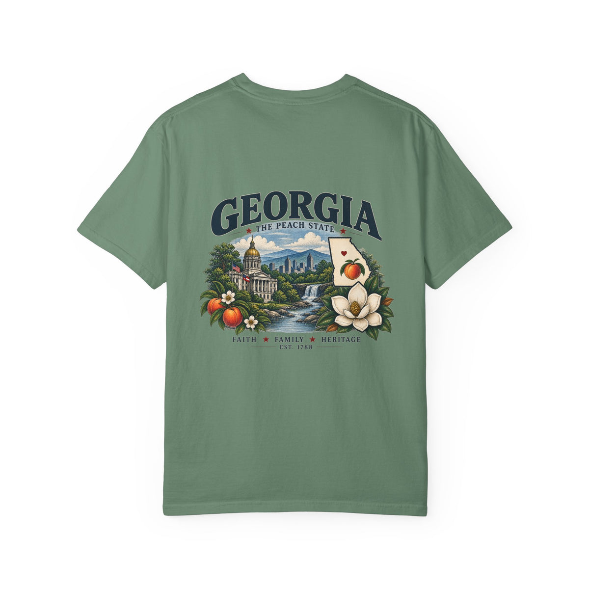 Georgia State T-Shirt — 'The Peach State' Scenic Back Print