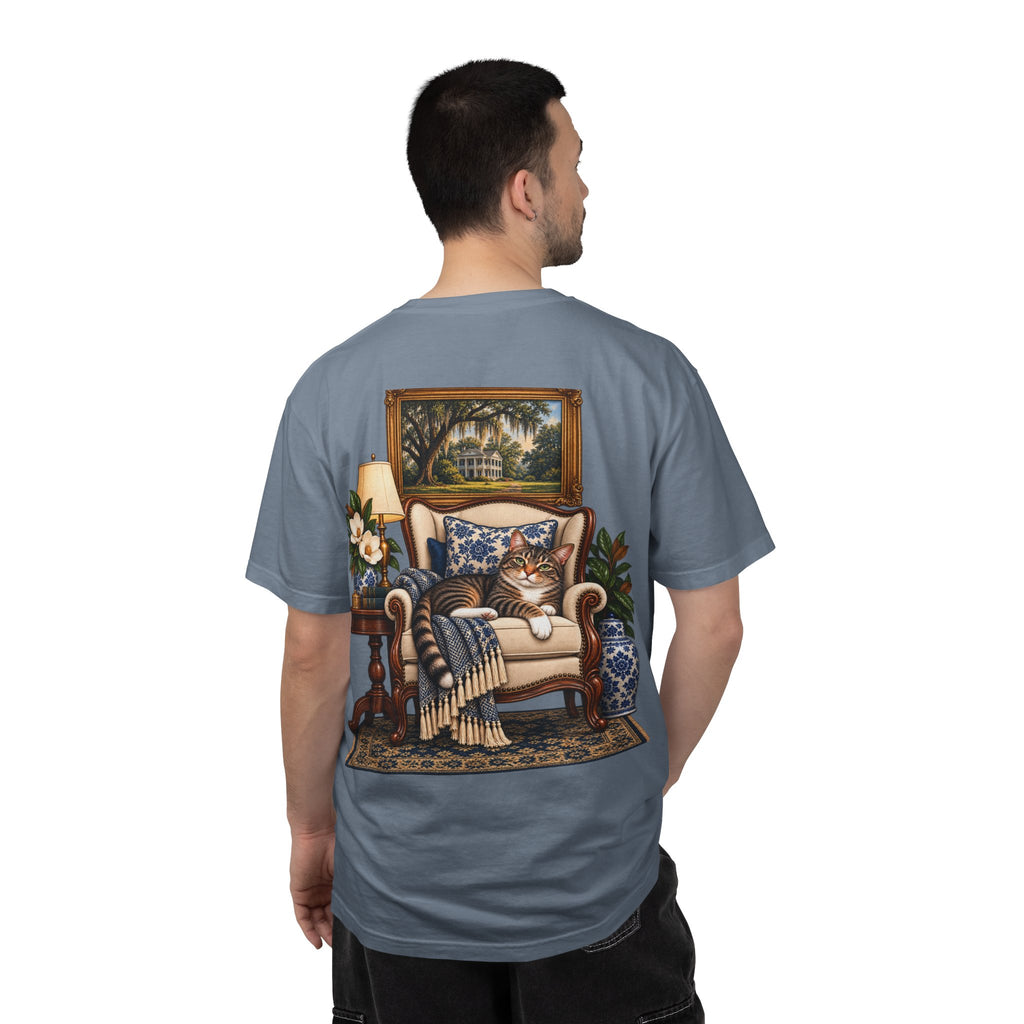 T-Shirt — Cozy Cat Lounge Graphic ("House Cat")