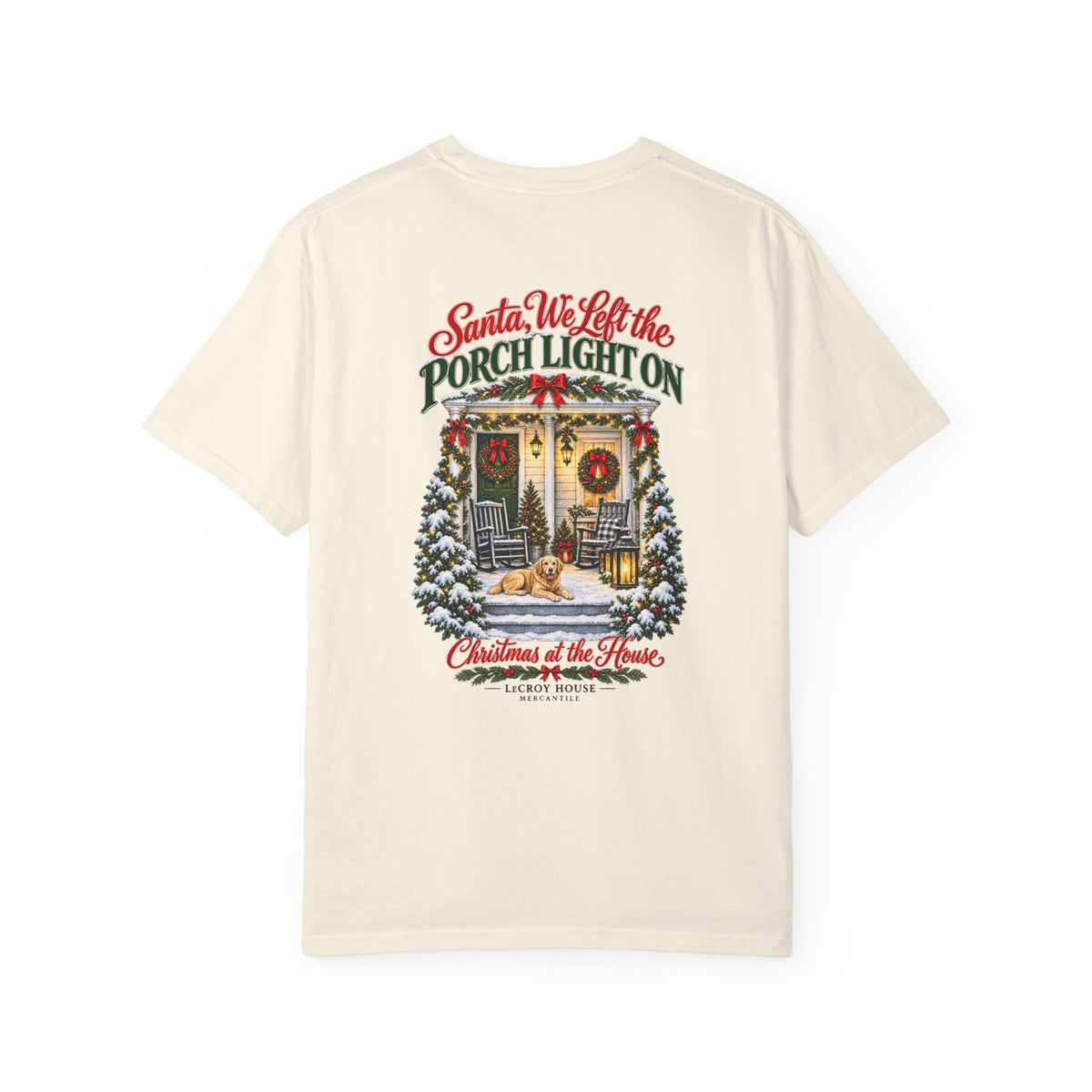 Christmas Porch Lantern T-Shirt — "Santa, We Left the Porch Light On" Holiday Tee
