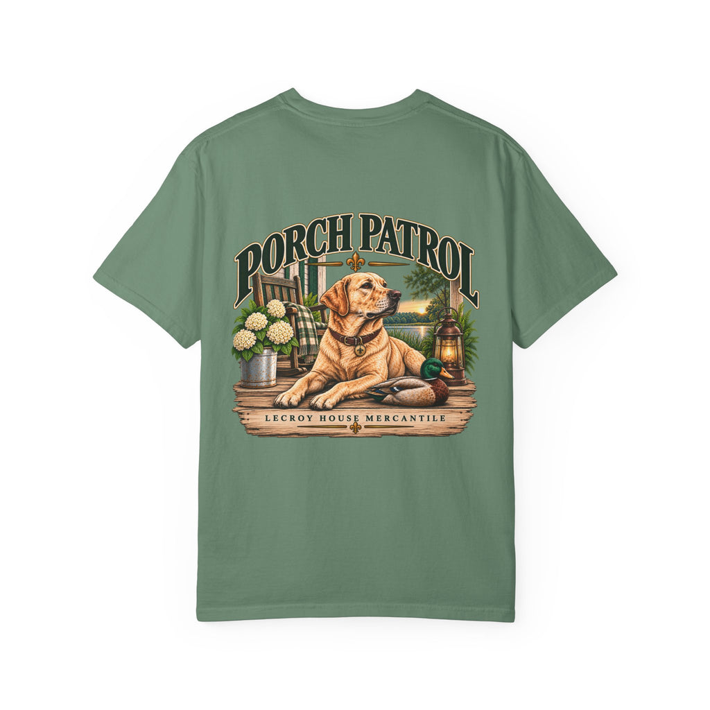 Porch Patrol Dog T-Shirt – Vintage Labrador Graphic Tee