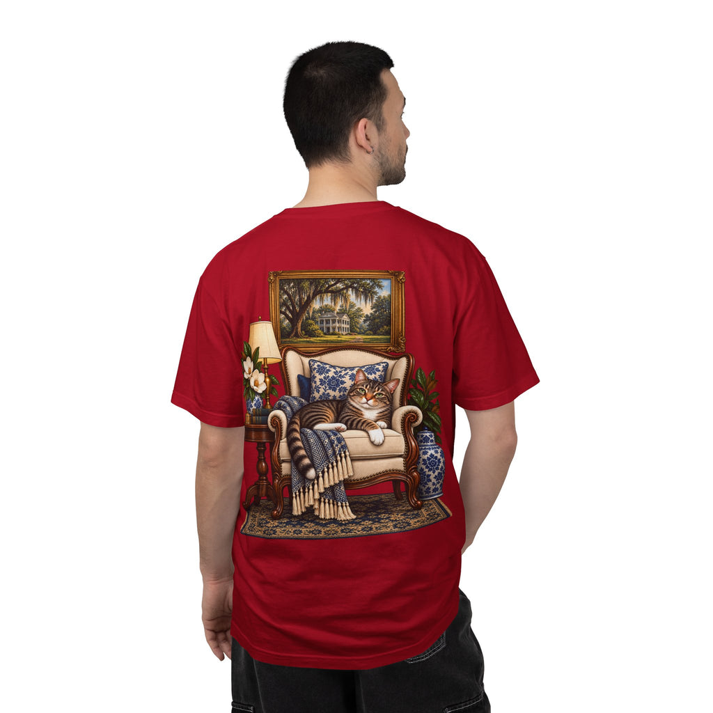 T-Shirt — Cozy Cat Lounge Graphic ("House Cat")
