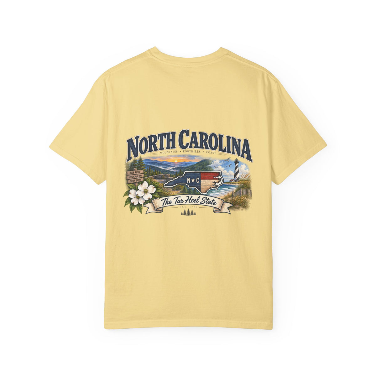 North Carolina State T-Shirt – 'The Tar Heel State' Scenic Tee