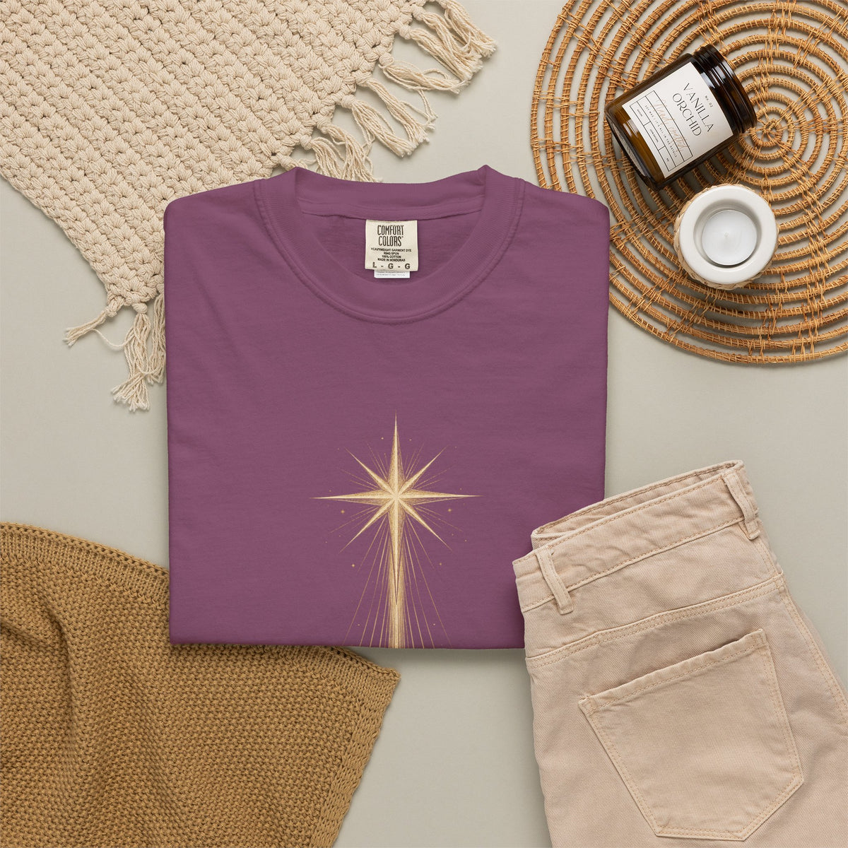 The Light Came Down T-Shirt — Nativity Christmas Star Tee