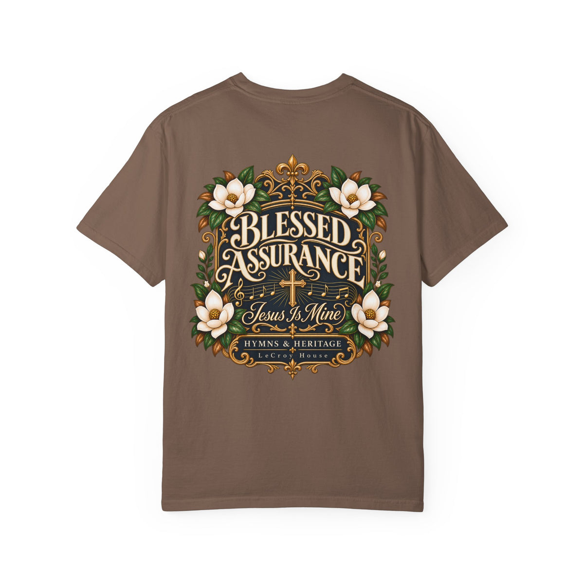 Blessed Assurance T-Shirt — "Jesus Is Mine" Floral Christian Tee