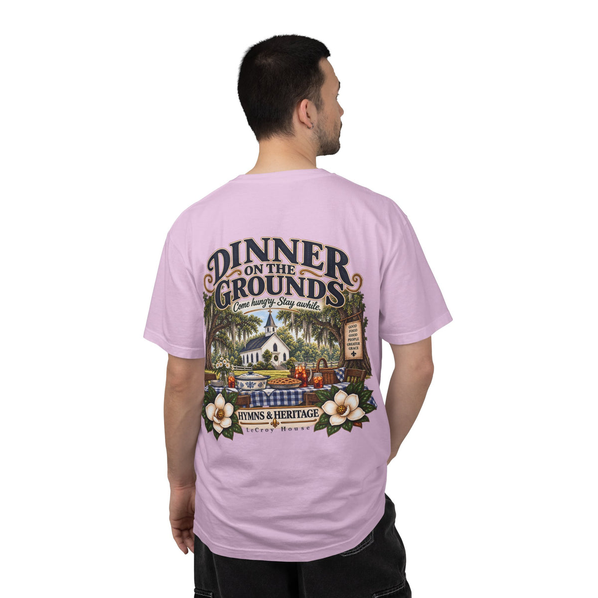 Dinner on the Grounds T-Shirt — Hymns & Heritage Southern Church Festival Tee