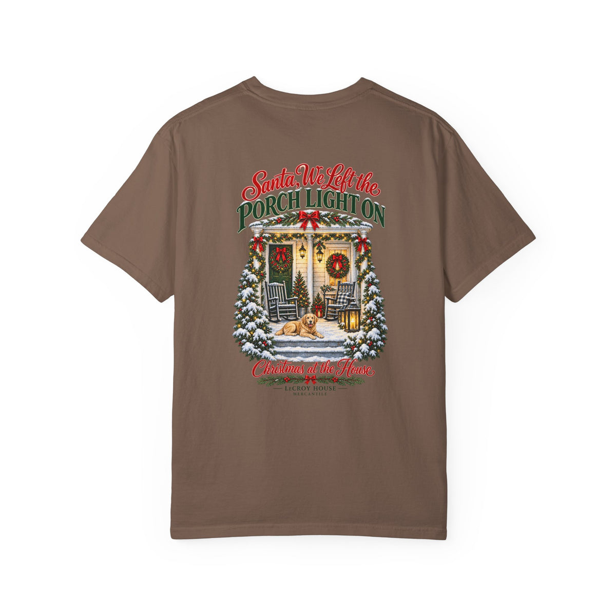 Christmas Porch Lantern T-Shirt — "Santa, We Left the Porch Light On" Holiday Tee
