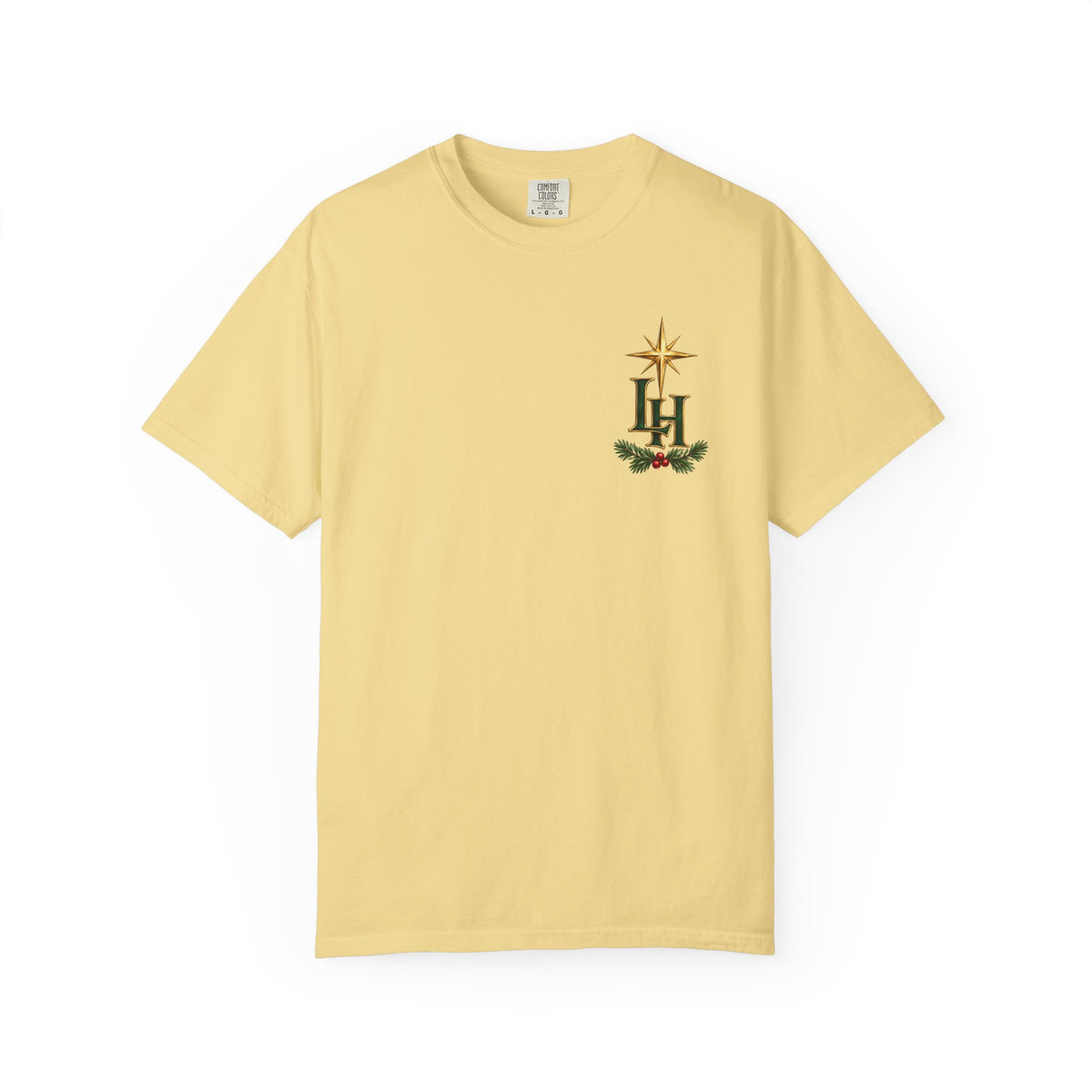 Christmas T-Shirt — "All Is Calm, All Is Bright" Church Scene Holiday Tee