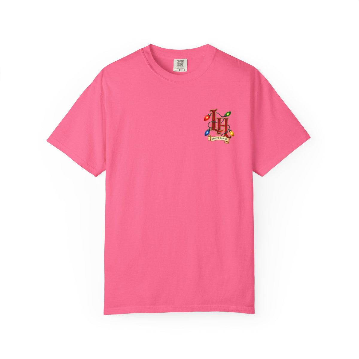 Merry & Bright Holiday T-Shirt — Christmas Lights Graphic Tee