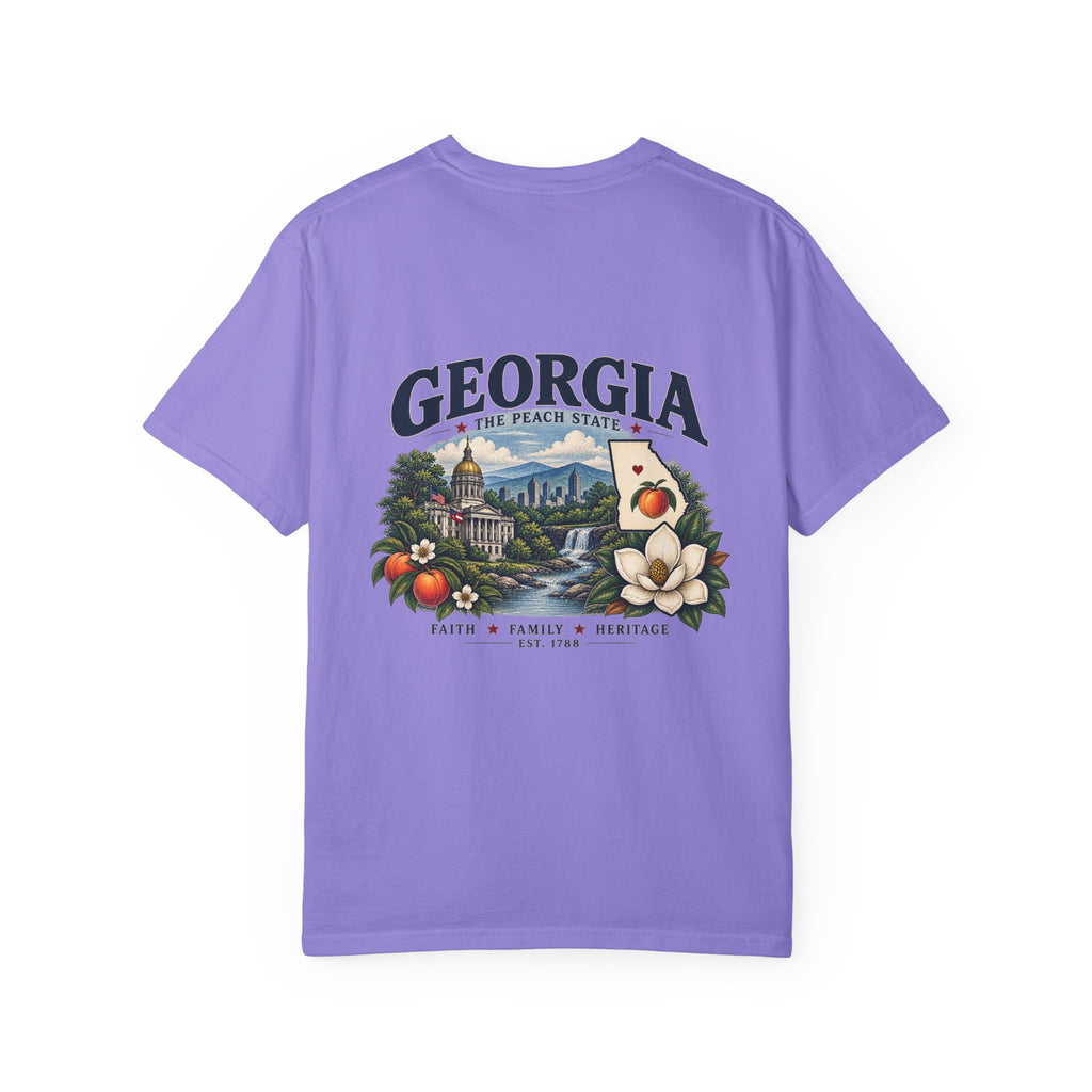 Georgia State T-Shirt — 'The Peach State' Scenic Back Print