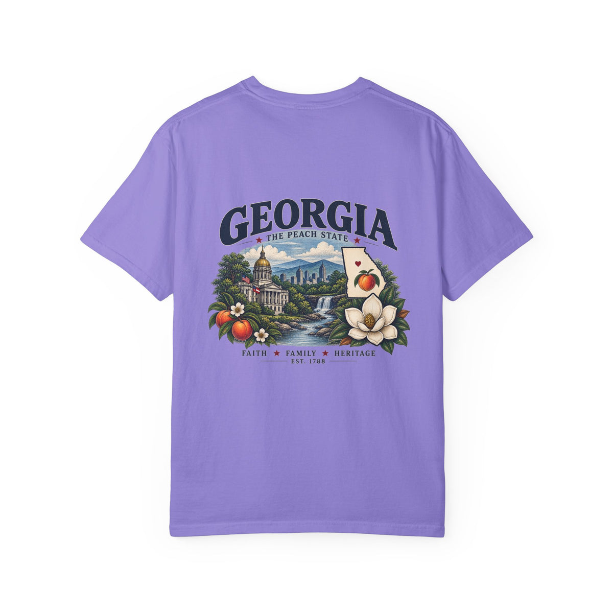 Georgia State T-Shirt — 'The Peach State' Scenic Back Print