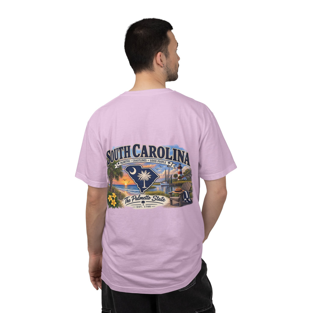 South Carolina Palmetto State T-Shirt — Scenic Beach Sunset Souvenir