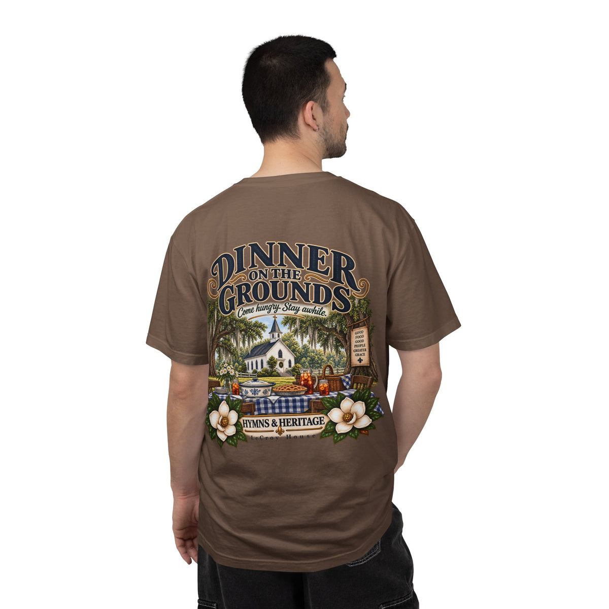 Dinner on the Grounds T-Shirt — Hymns & Heritage Southern Church Festival Tee