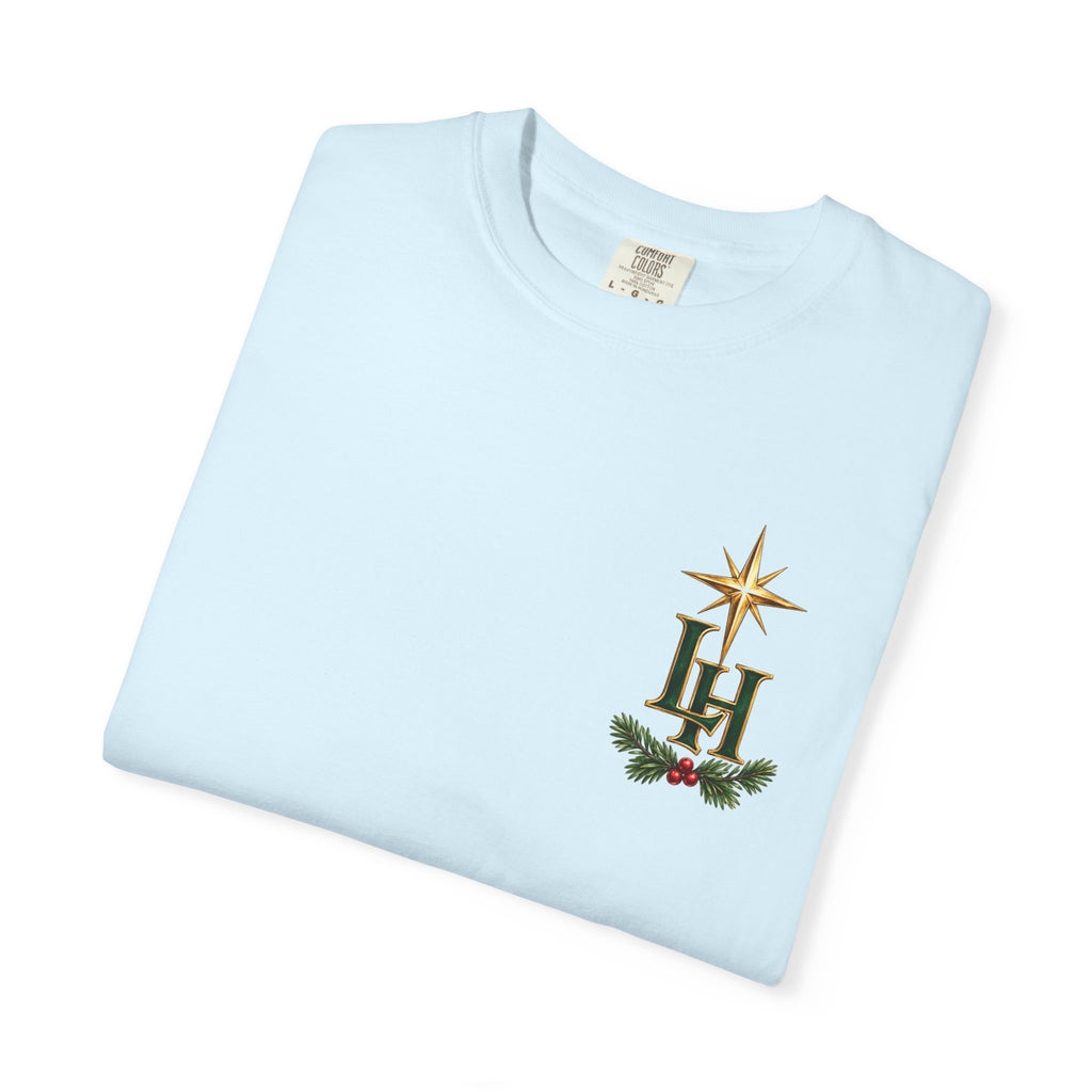 Christmas T-Shirt — "All Is Calm, All Is Bright" Church Scene Holiday Tee