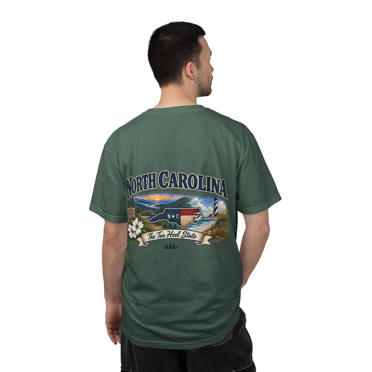 North Carolina State T-Shirt – 'The Tar Heel State' Scenic Tee