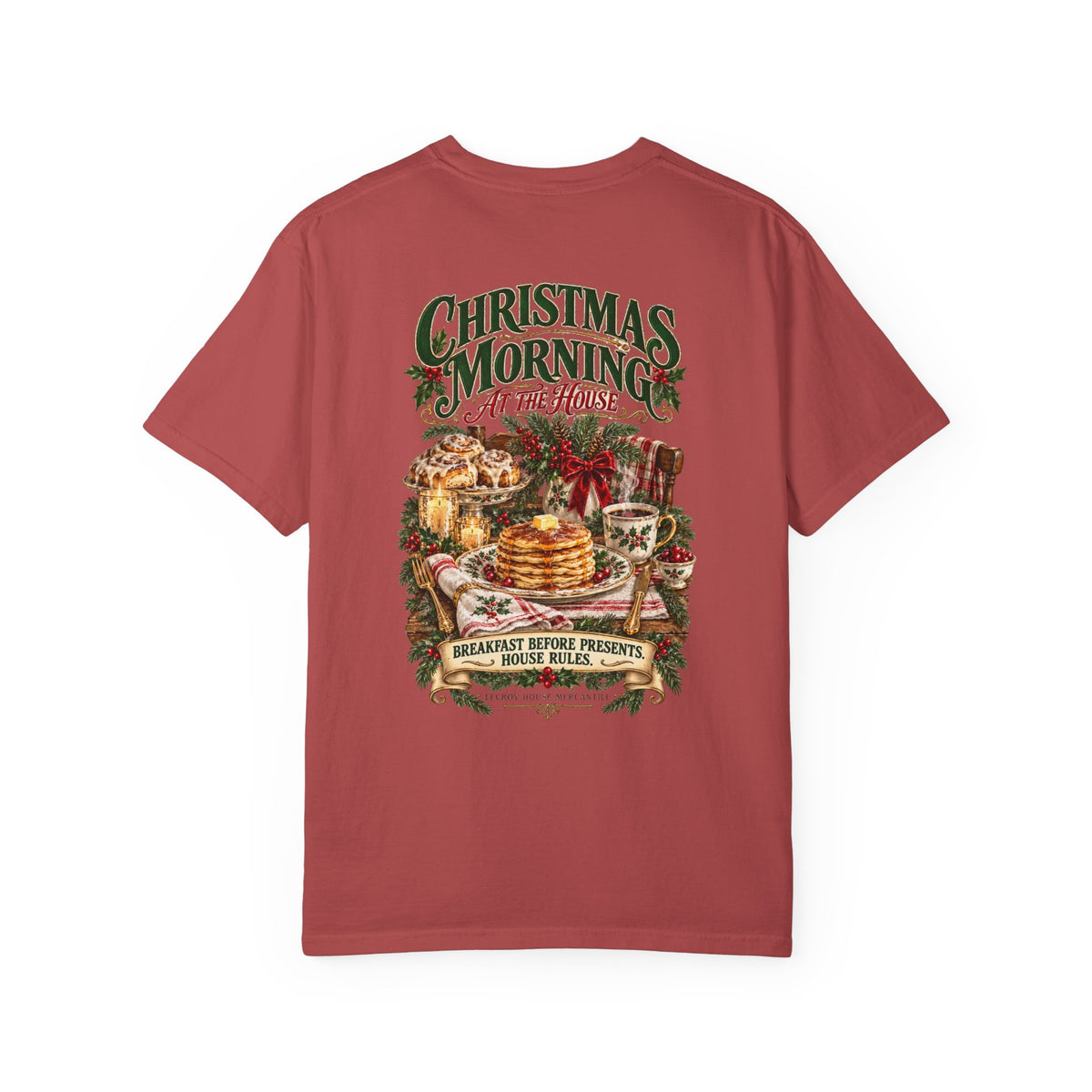 Christmas Morning Tee — Holiday Breakfast & Presents Graphic T-Shirt