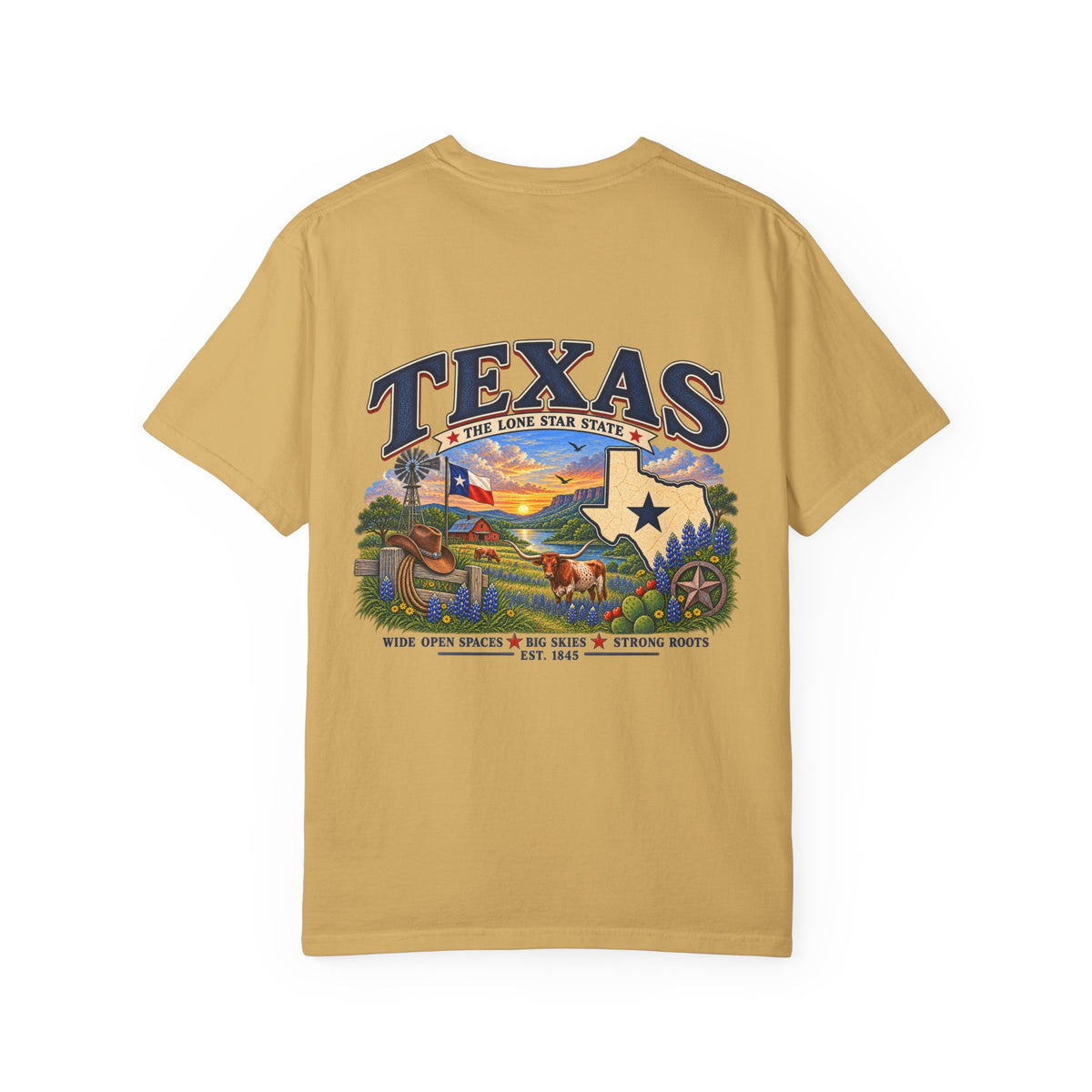Texas Vintage Graphic T-Shirt — Lone Star State Scenic Design