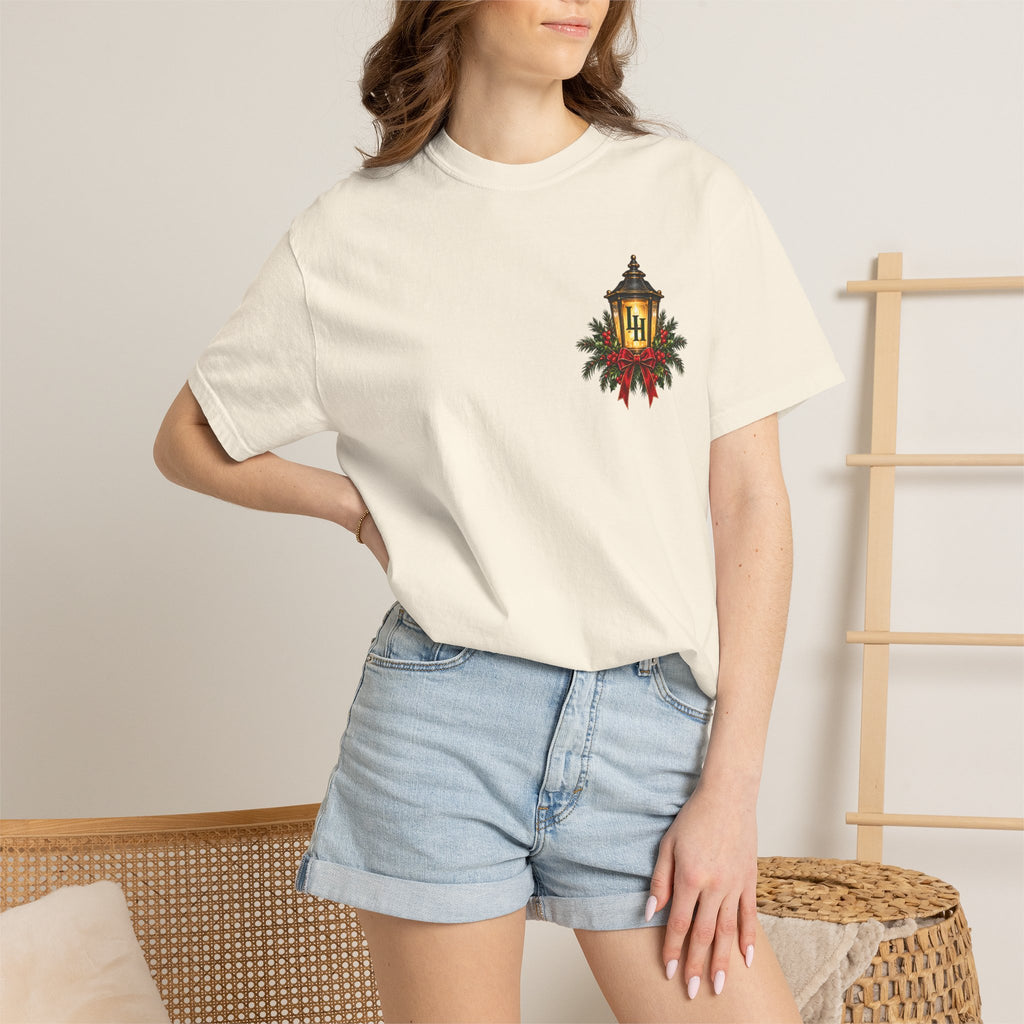 Christmas Porch Lantern T-Shirt — "Santa, We Left the Porch Light On" Holiday Tee