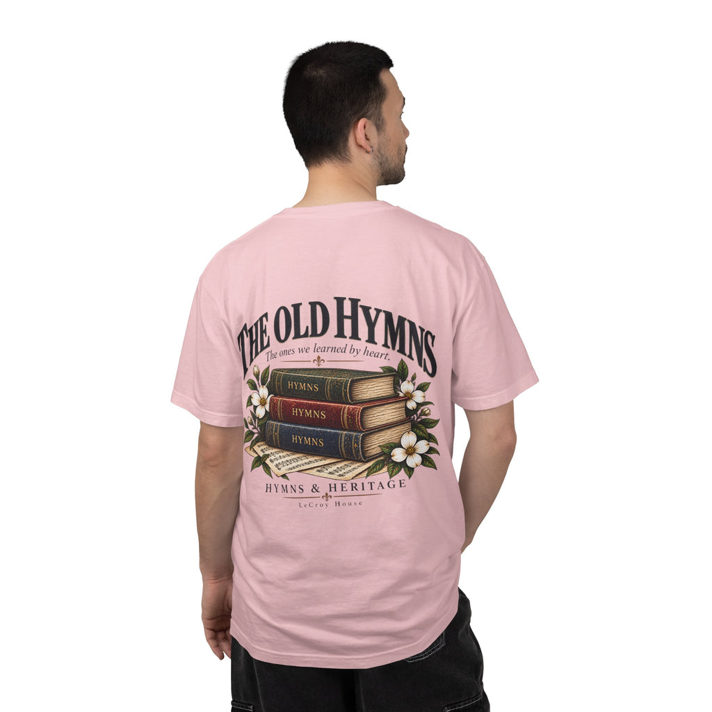 The Old Hymns T-Shirt — Vintage Hymnal Stack Christian Music Tee