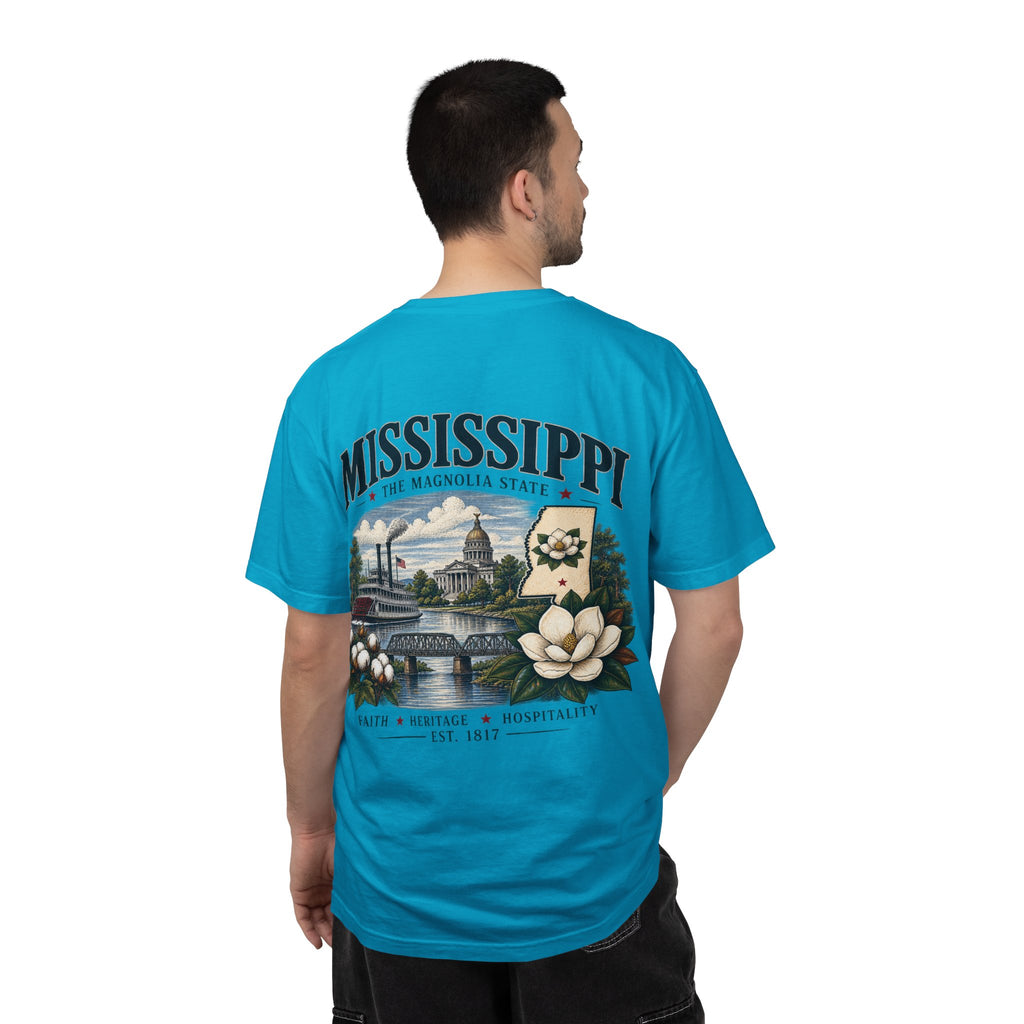 Mississippi Magnolia State T-Shirt — State Capitol & River Graphic