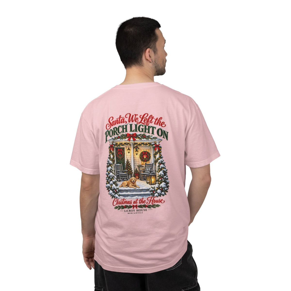 Christmas Porch Lantern T-Shirt — "Santa, We Left the Porch Light On" Holiday Tee