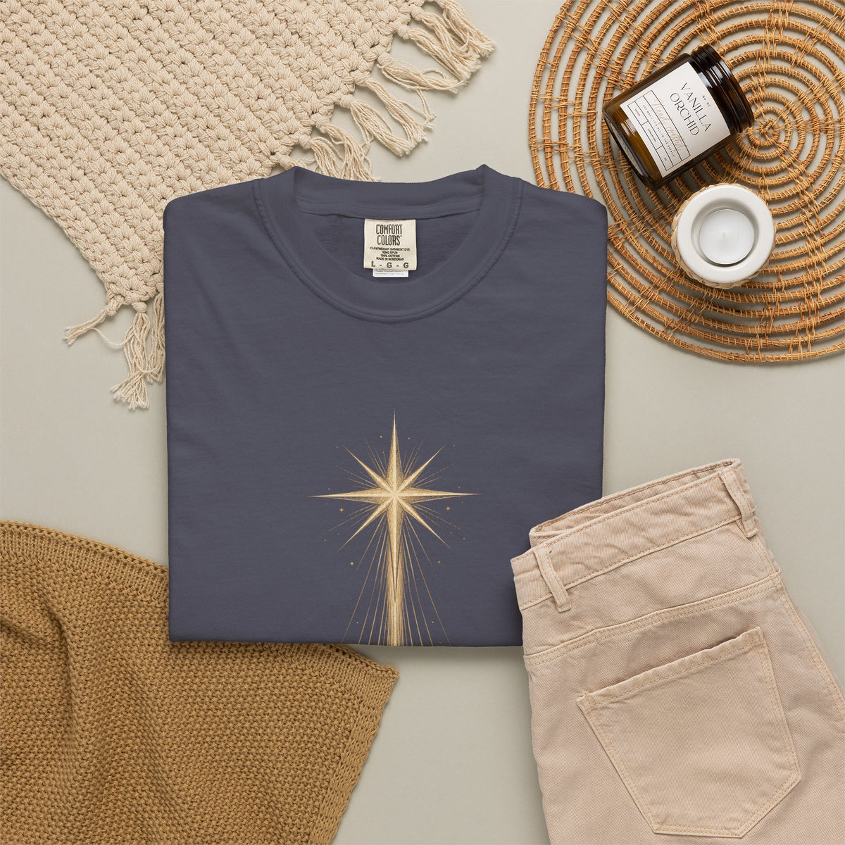 The Light Came Down T-Shirt — Nativity Christmas Star Tee