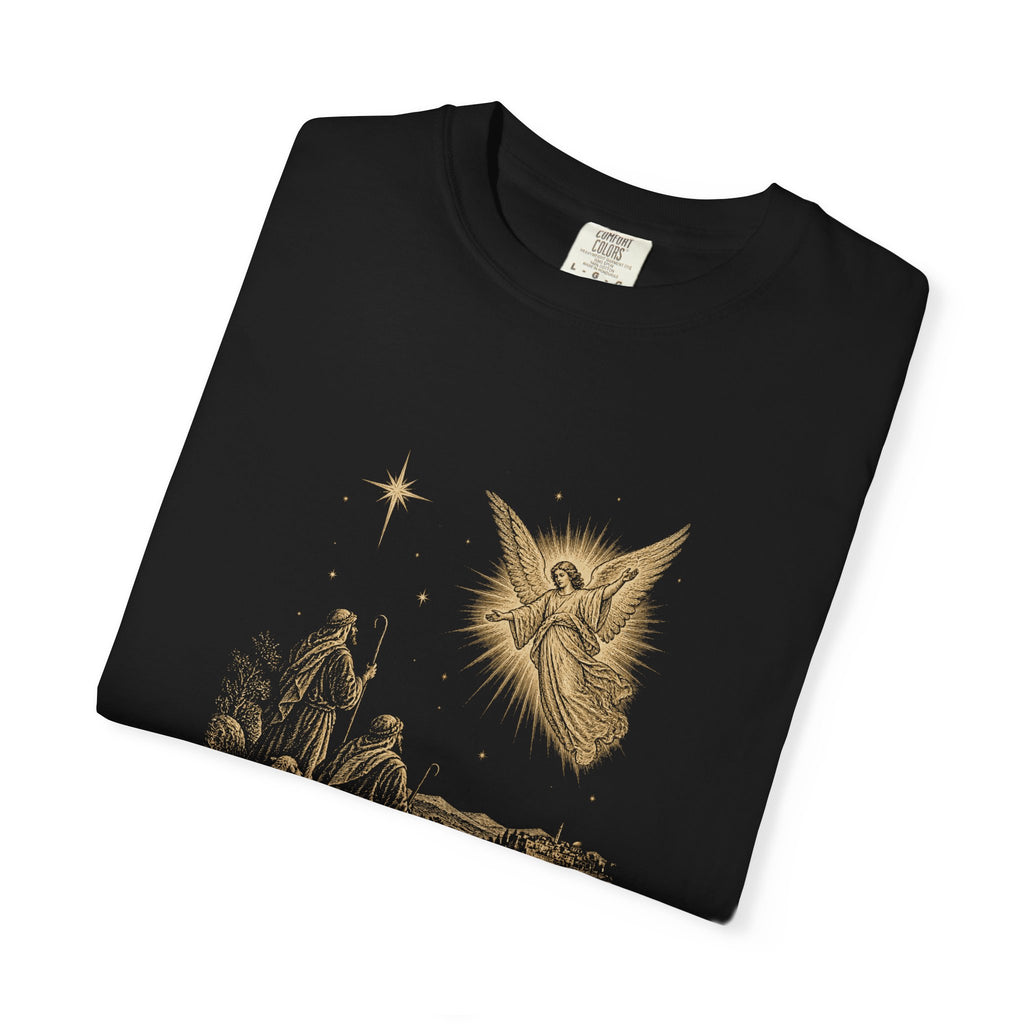 Shepherds Heard First T-Shirt — Nativity Scene Graphic Tee