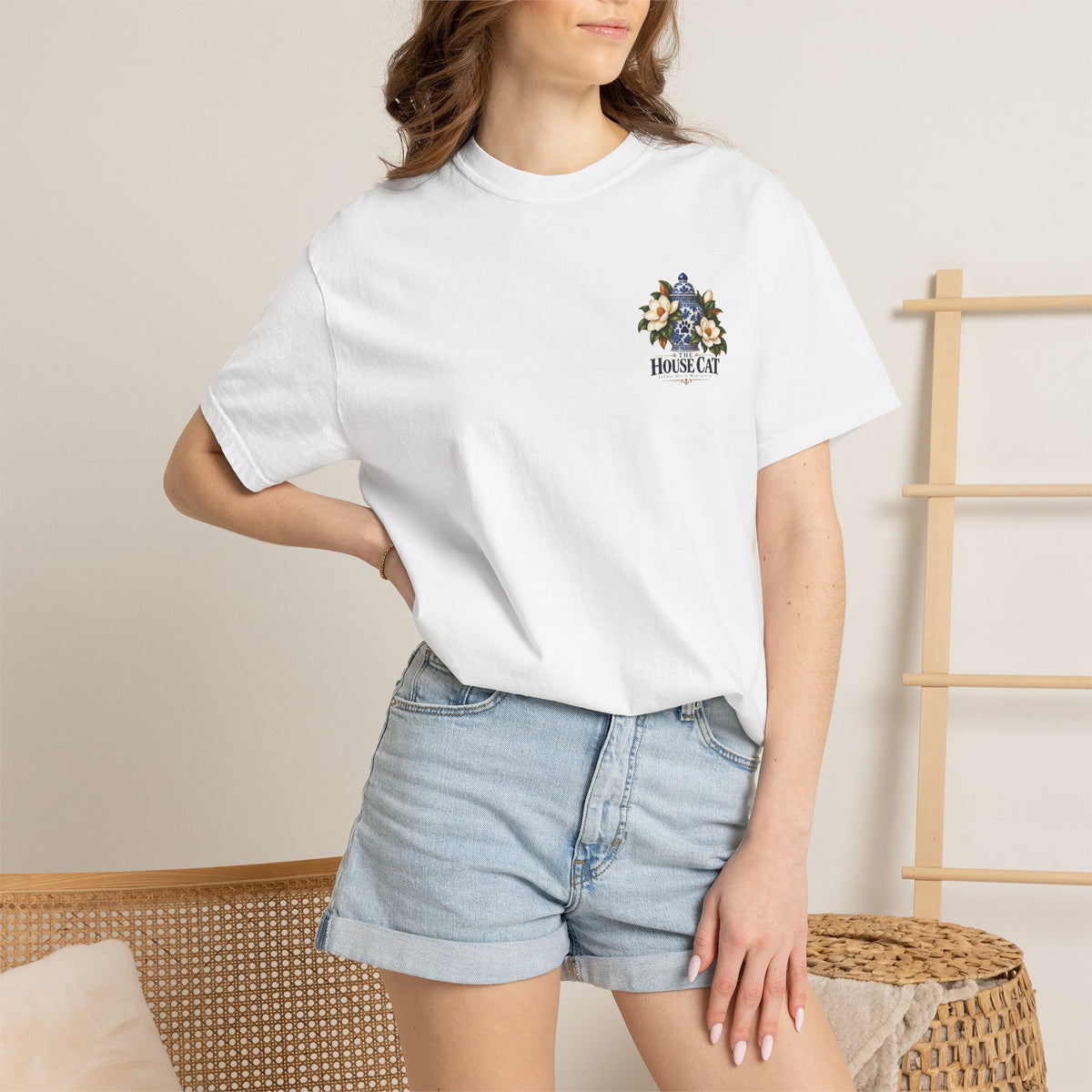 T-Shirt — Cozy Cat Lounge Graphic ("House Cat")