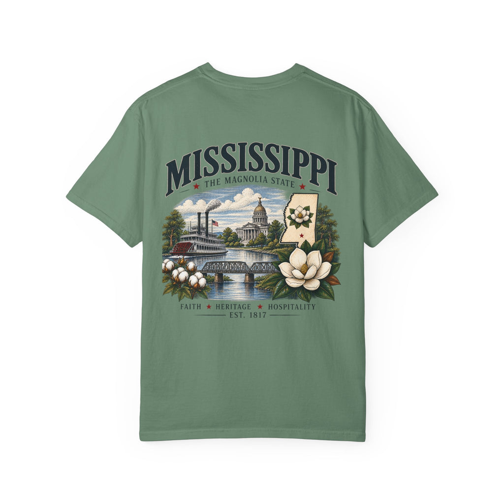Mississippi Magnolia State T-Shirt — State Capitol & River Graphic
