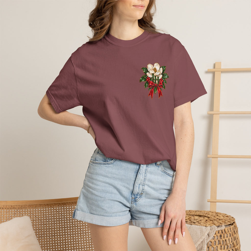 Christmas Magnolia T-Shirt — “A Very Merry Southern Christmas” Holiday Tee